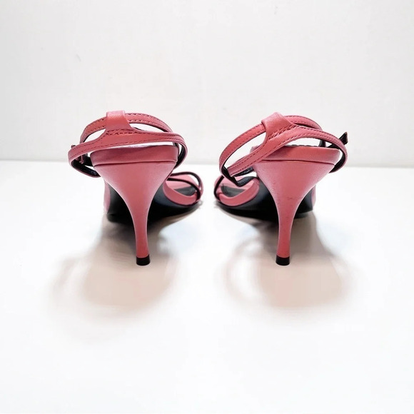 Reiss Bali Leather Strappy Sandal Heel in Coral size 6 - Picture 6 of 8